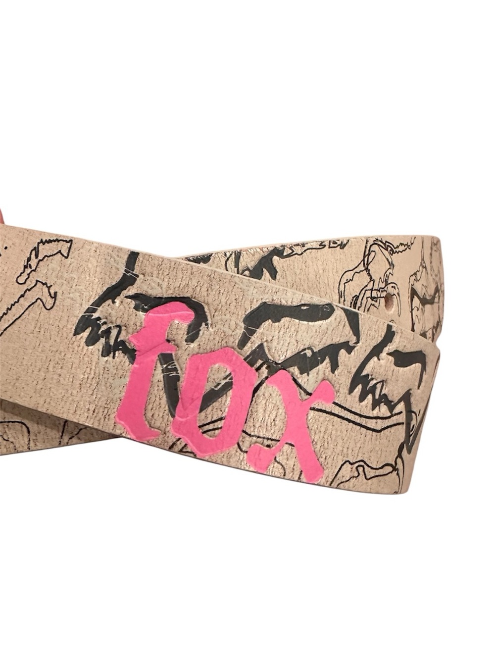 Fox Racing Co. 100% Leather Belt Pink Fox Logo Y2K Motocross 41โ